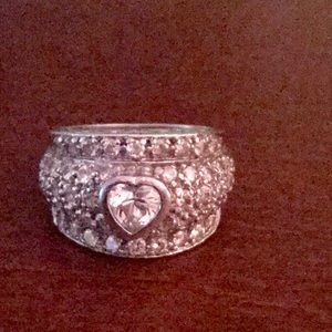 CZ nugget style dome 925 silver ring
